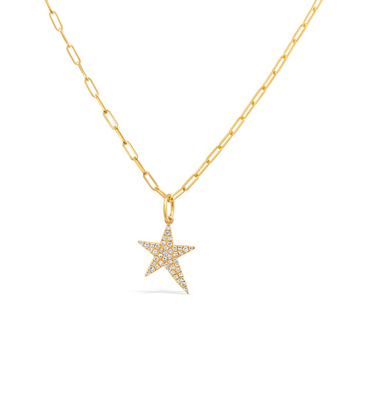OLIVE & CHAIN Diamond Rockstar Pendant - Yellow Gold