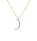 Load image into Gallery viewer, OLIVE & CHAIN Diamond Crescent Moon Necklace - Two-Tone Gold
