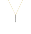 Load image into Gallery viewer, OLIVE & CHAIN Diamond Vertical Bar Necklace - Two-tone Gold
