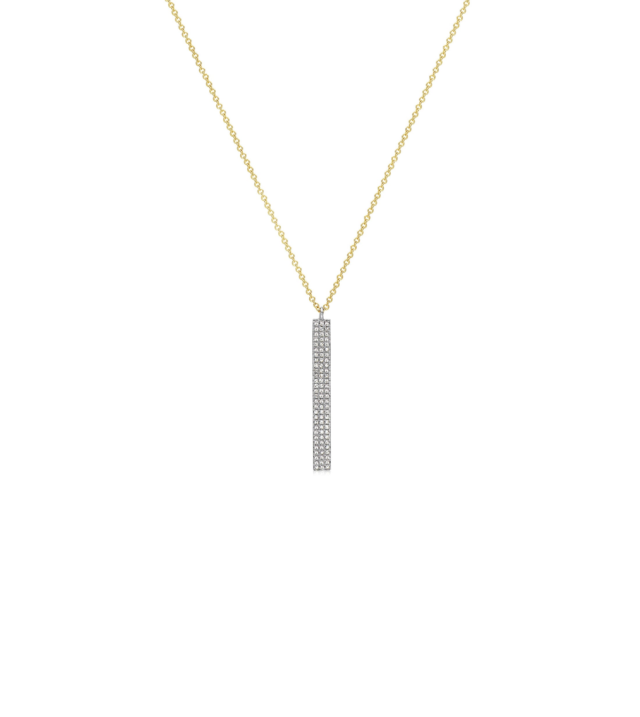 OLIVE & CHAIN Diamond Vertical Bar Necklace