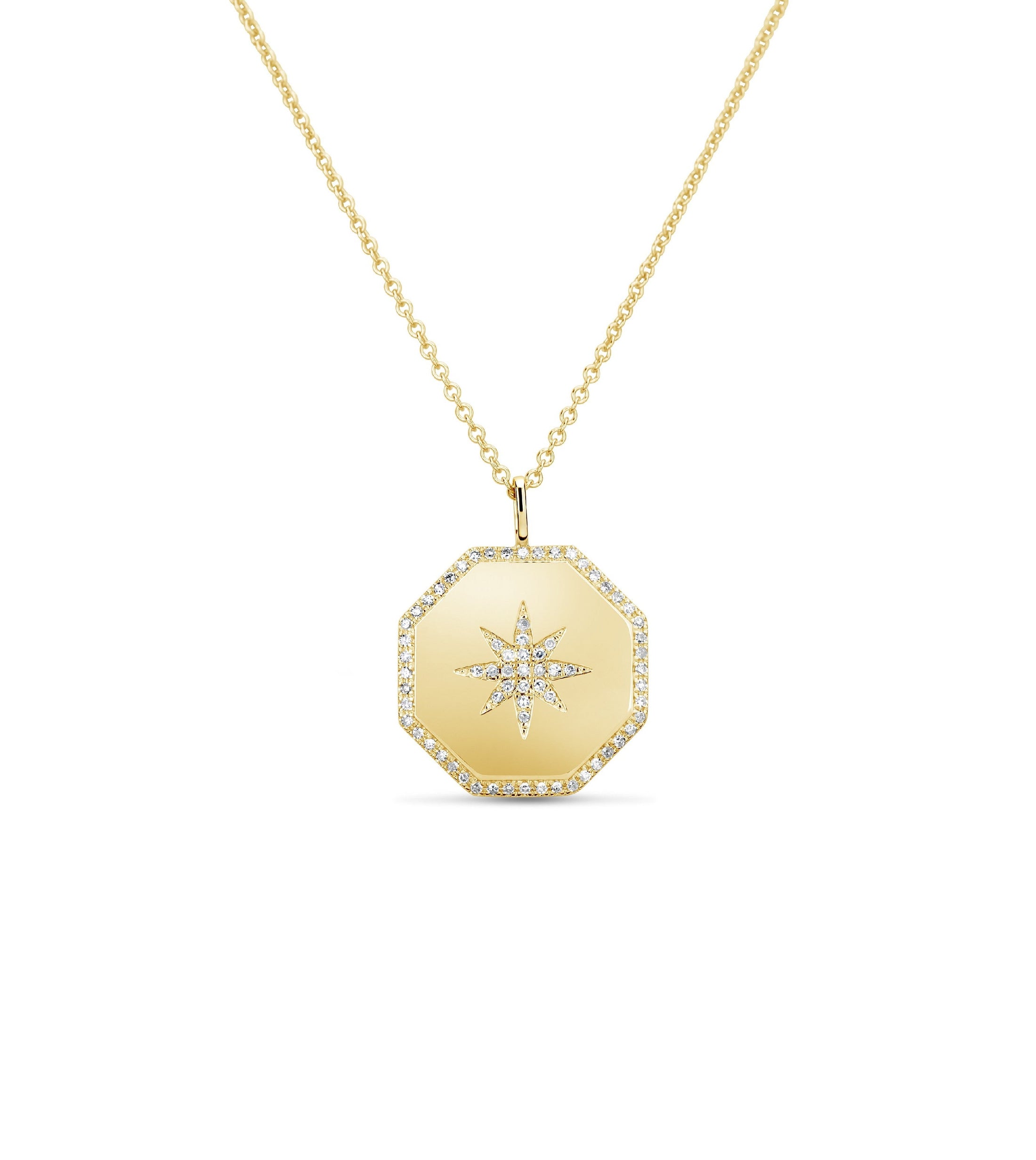 OLIVE & CHAIN Diamond North Star Necklace - Yellow Gold