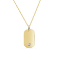 Load image into Gallery viewer, OLIVE & CHAIN Diamond Dot Dog Tag Necklace - Yellow Gold
