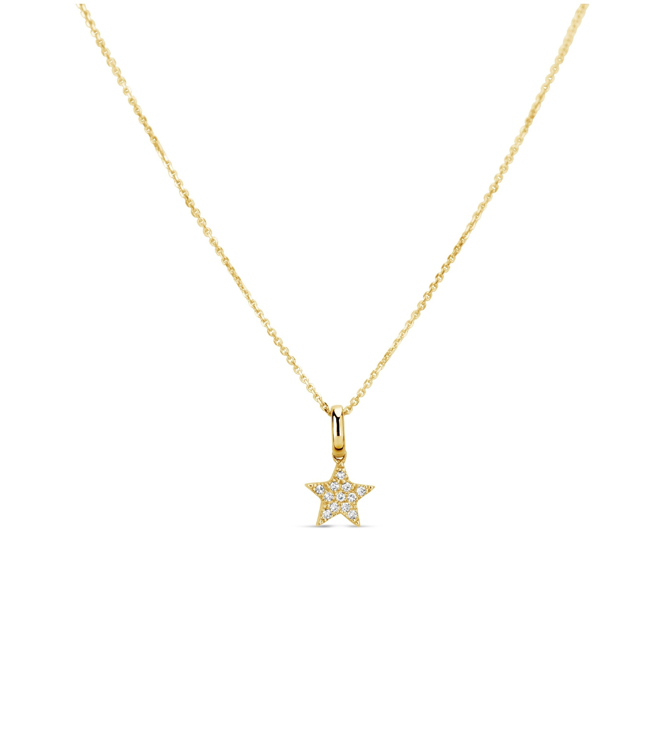 OLIVE & CHAIN Diamond Star Necklace - Yellow Gold