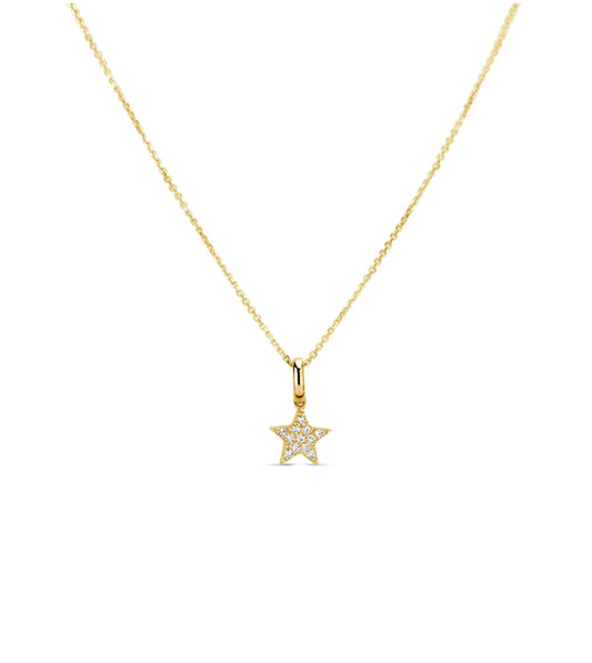OLIVE & CHAIN Diamond Star Necklace - Yellow Gold