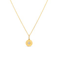 Load image into Gallery viewer, OLIVE & CHAIN Diamond Pear Flush Disc Necklace - Yellow Gold
