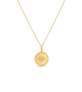 Load image into Gallery viewer, OLIVE & CHAIN Diamond Eye Medallion Disc Necklace - Yellow Gold
