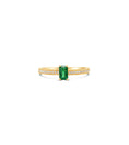 Load image into Gallery viewer, OLIVE & CHAIN Emerald & Diamond Ring - Yellow Gold, 5.0
