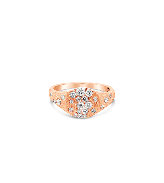 OLIVE & CHAIN Diamond Celestial Pinky Ring - Yellow Gold, 7.0