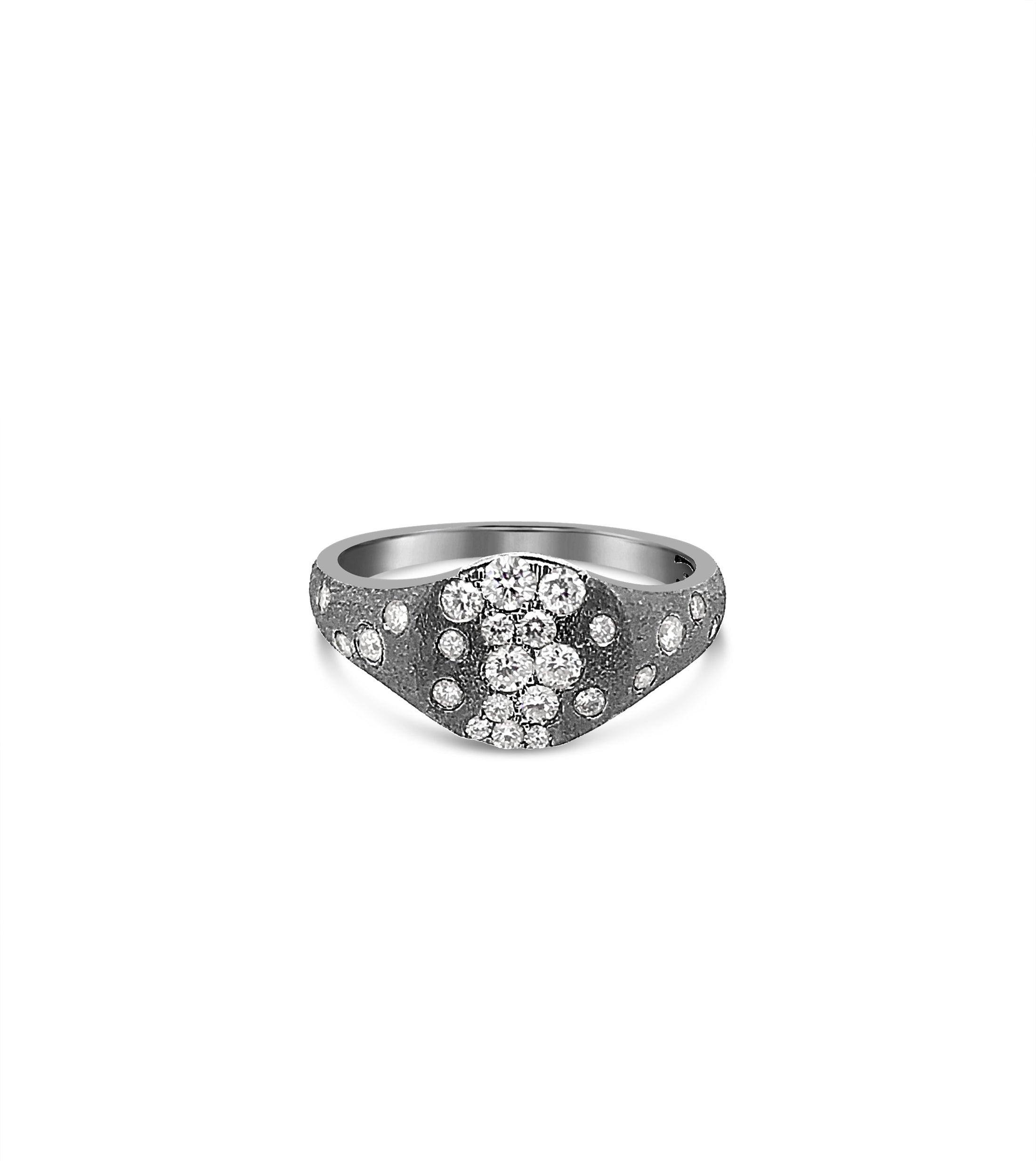 OLIVE & CHAIN Diamond Celestial Pinky Ring - White Gold, 6.0