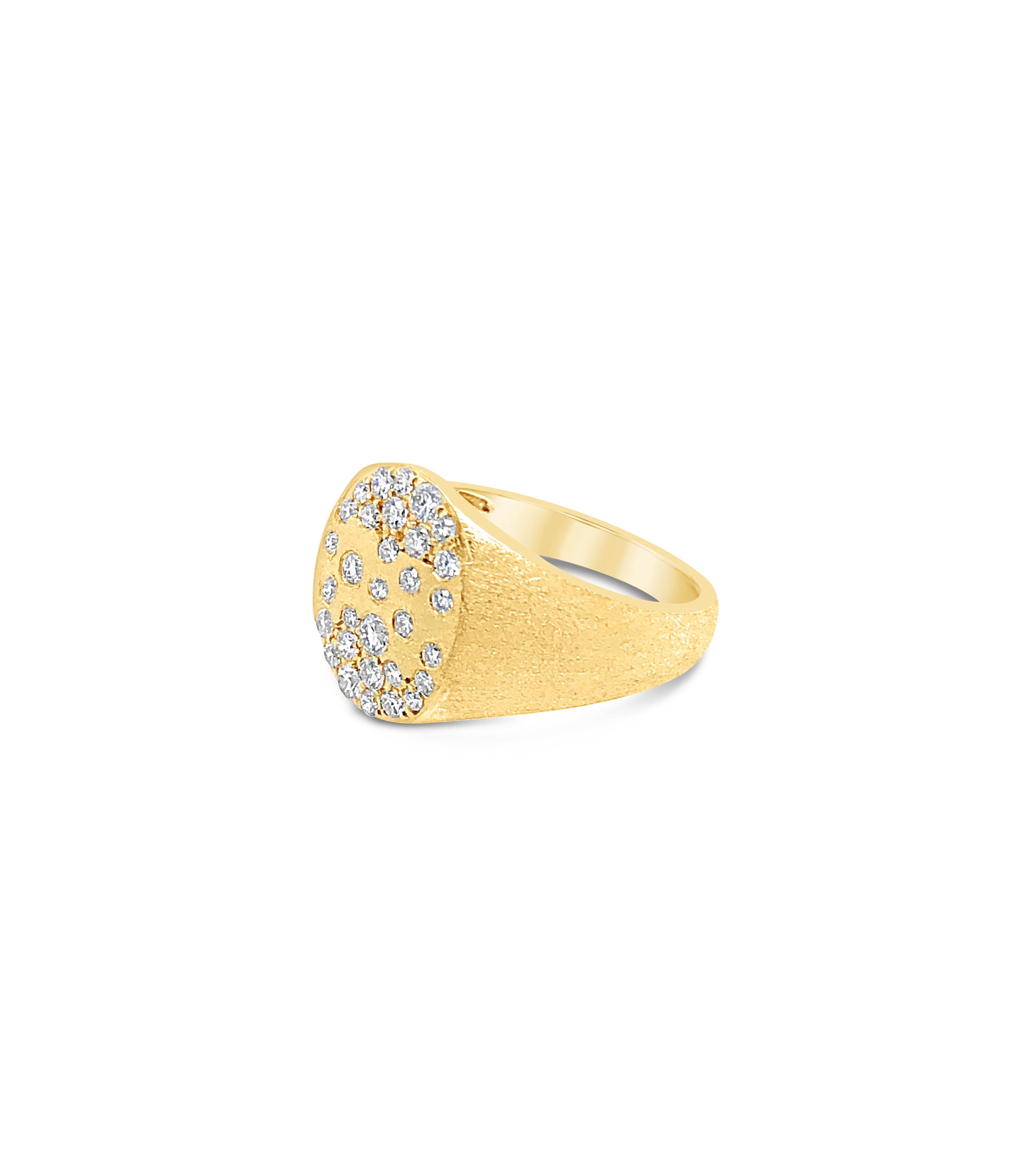 OLIVE & CHAIN Diamond Celestial Signet Ring - 5.5