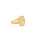 Load image into Gallery viewer, OLIVE & CHAIN Diamond Celestial Concave Ring - Yellow Gold, 6.5
