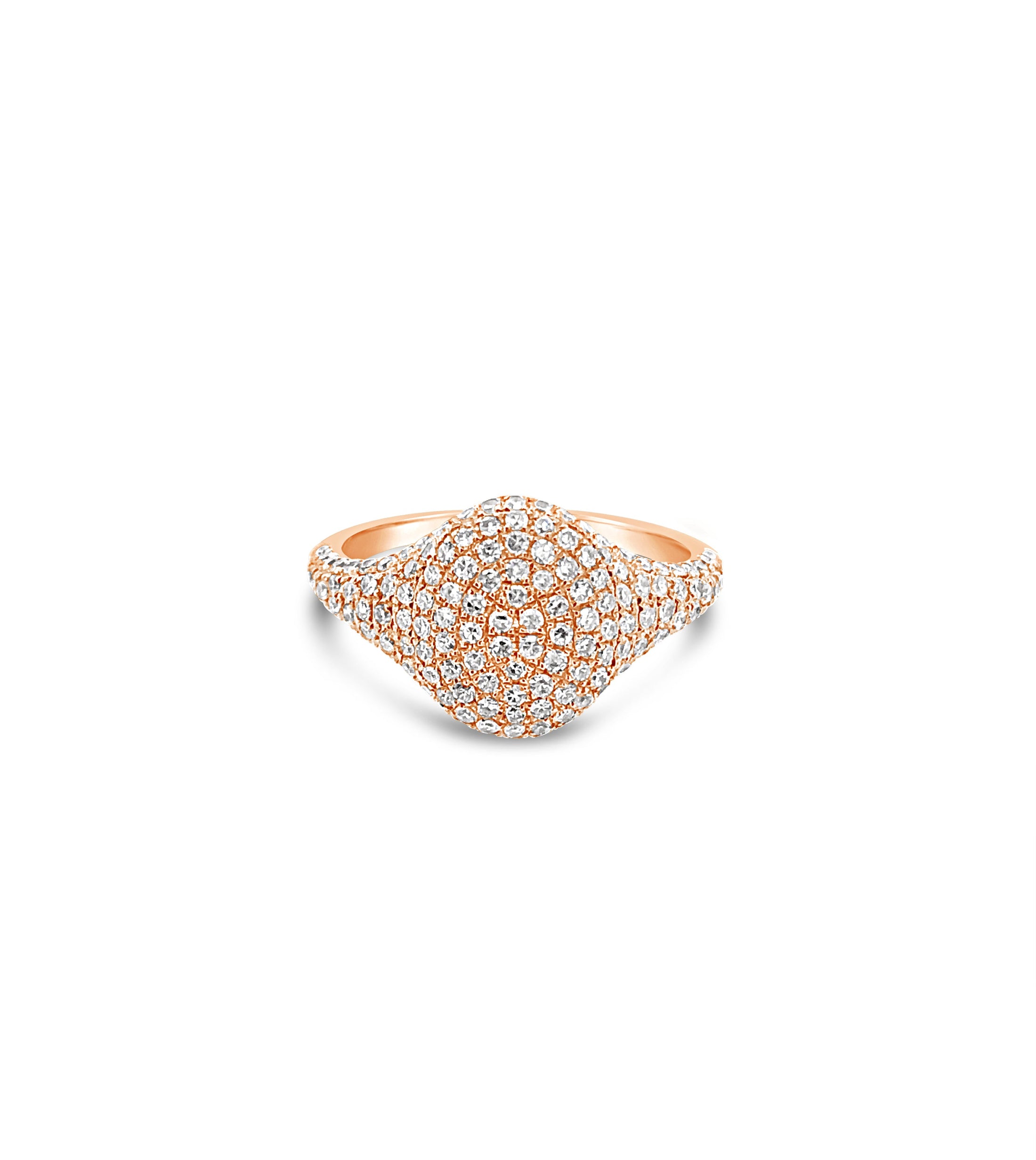 OLIVE & CHAIN Diamond Oval Pinky Ring - Yellow Gold, 4.5