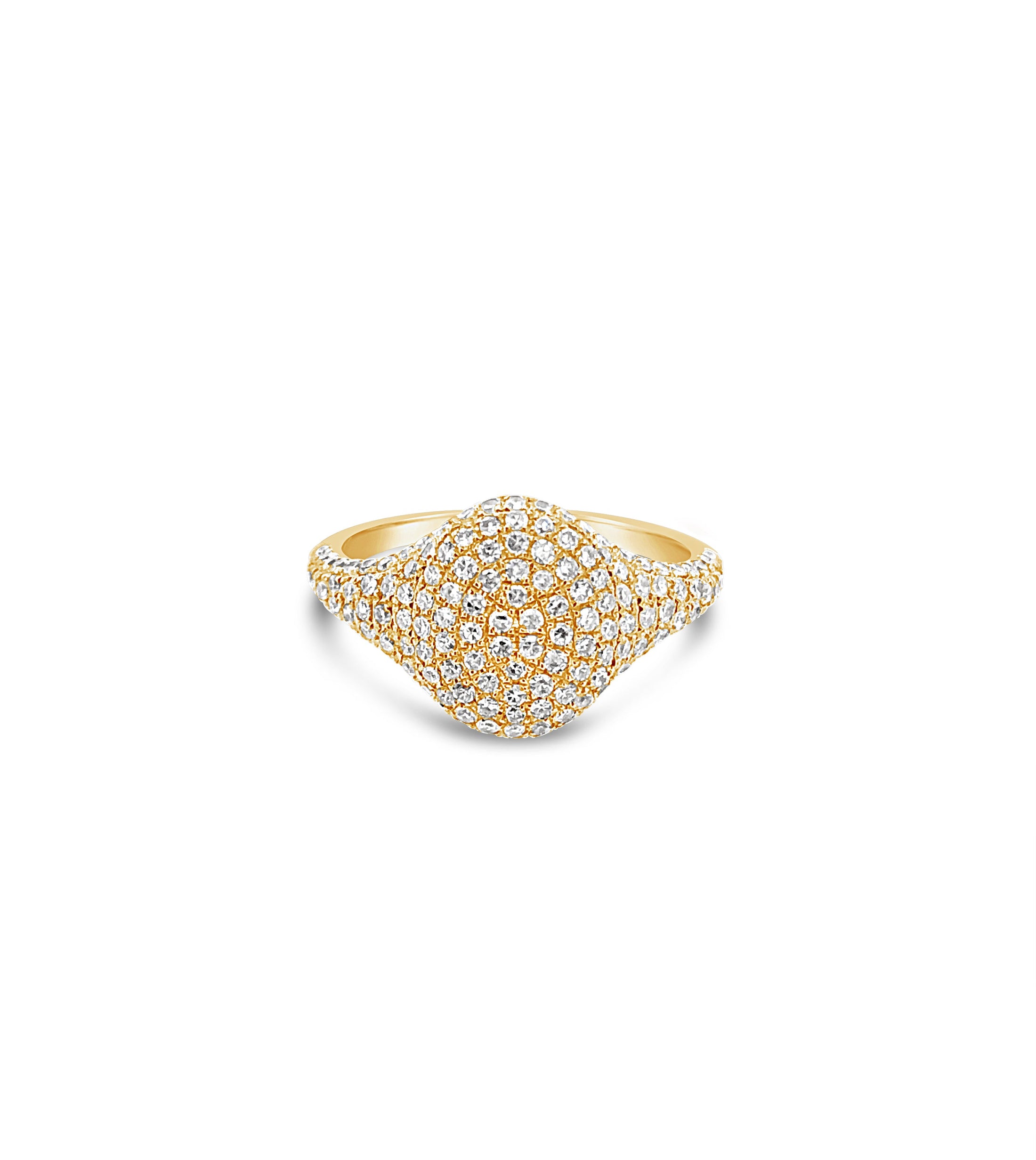 OLIVE & CHAIN Diamond Oval Pinky Ring - Yellow Gold, 3.5