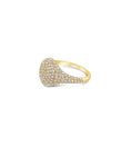 Load image into Gallery viewer, OLIVE & CHAIN Diamond Oval Pinky Ring - Yellow Gold, 5.5
