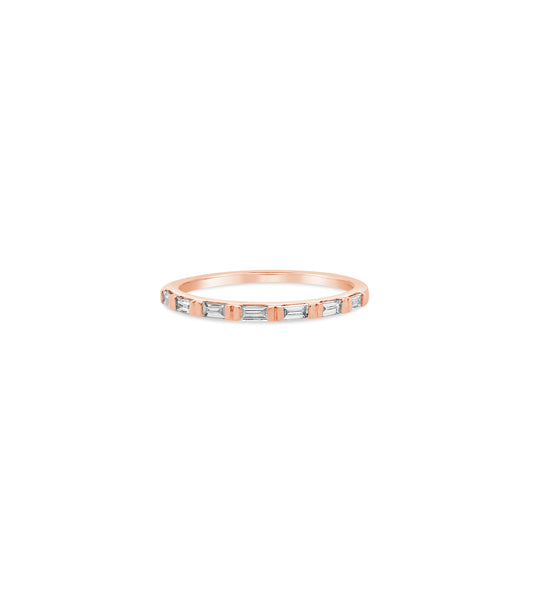 OLIVE & CHAIN Diamond Baguette Bar Set Band - White Gold, 6.0