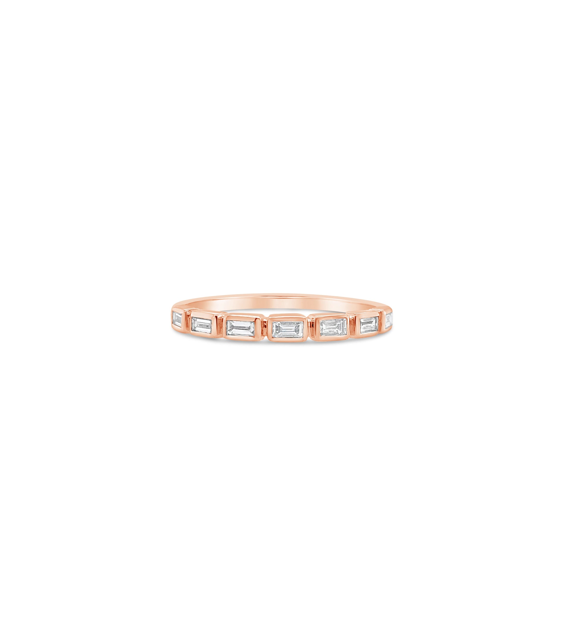 OLIVE & CHAIN Diamond Baguette Bezel Set Band - White Gold, 5.5
