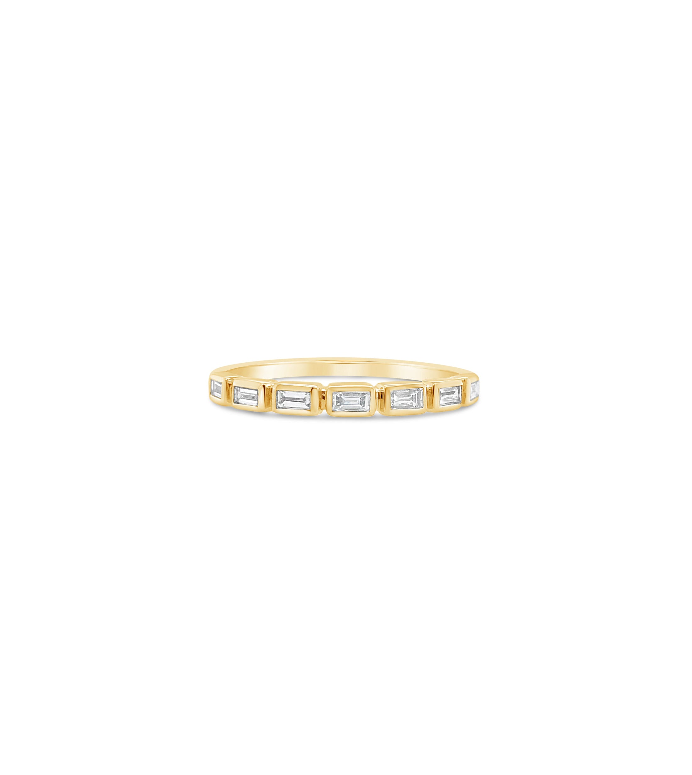 OLIVE & CHAIN Diamond Baguette Bezel Set Band - White Gold, 6.0