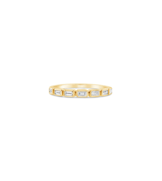 OLIVE & CHAIN Diamond Baguette Bezel Set Band - White Gold, 6.0