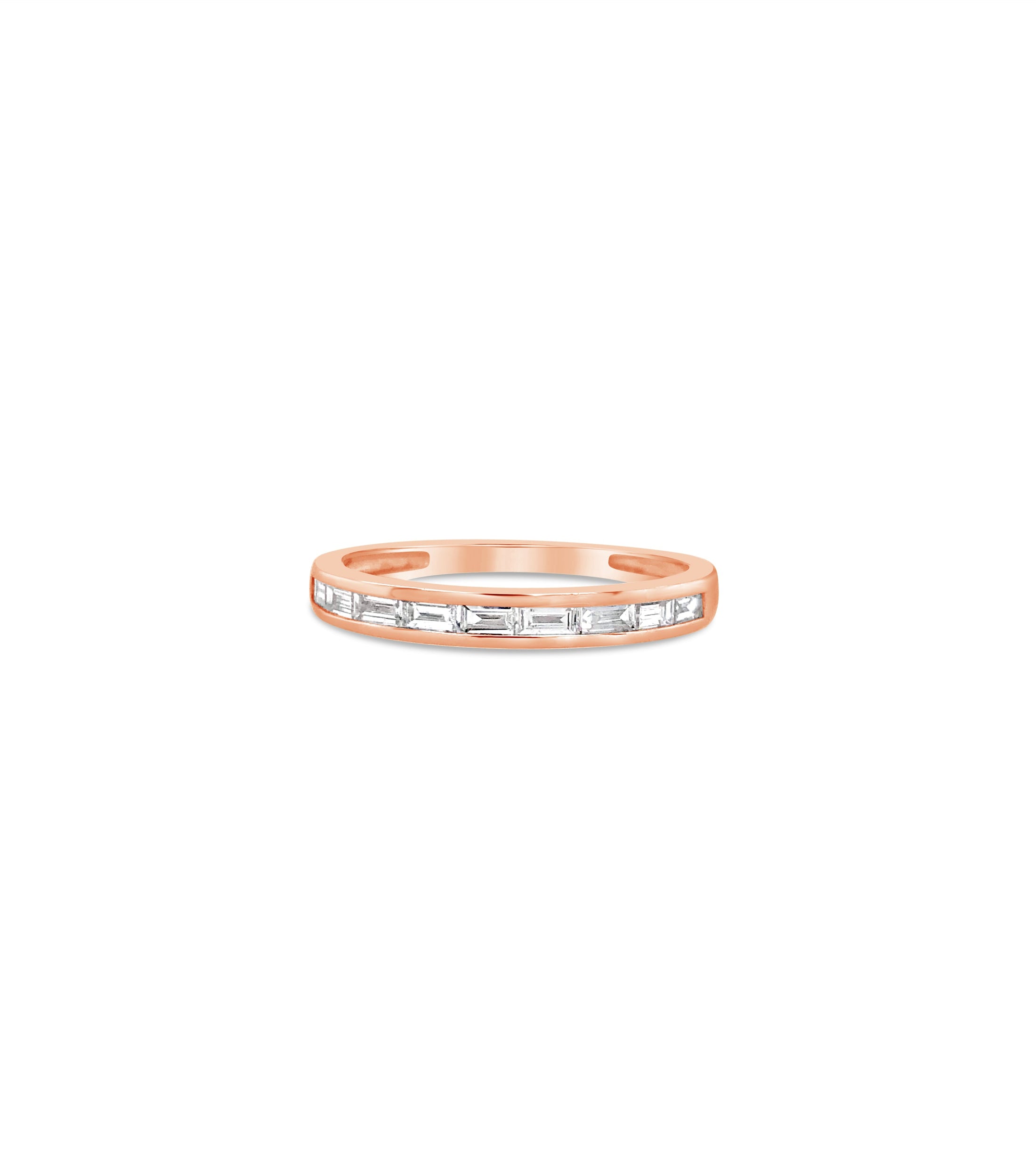 OLIVE & CHAIN Diamond Baguette Channel Set Band - Yellow Gold, 5.5