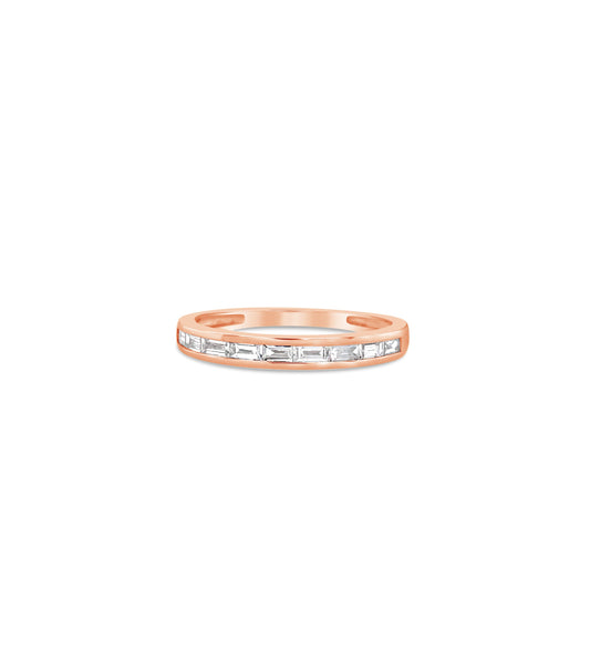 OLIVE & CHAIN Diamond Baguette Channel Set Band - Yellow Gold, 5.5