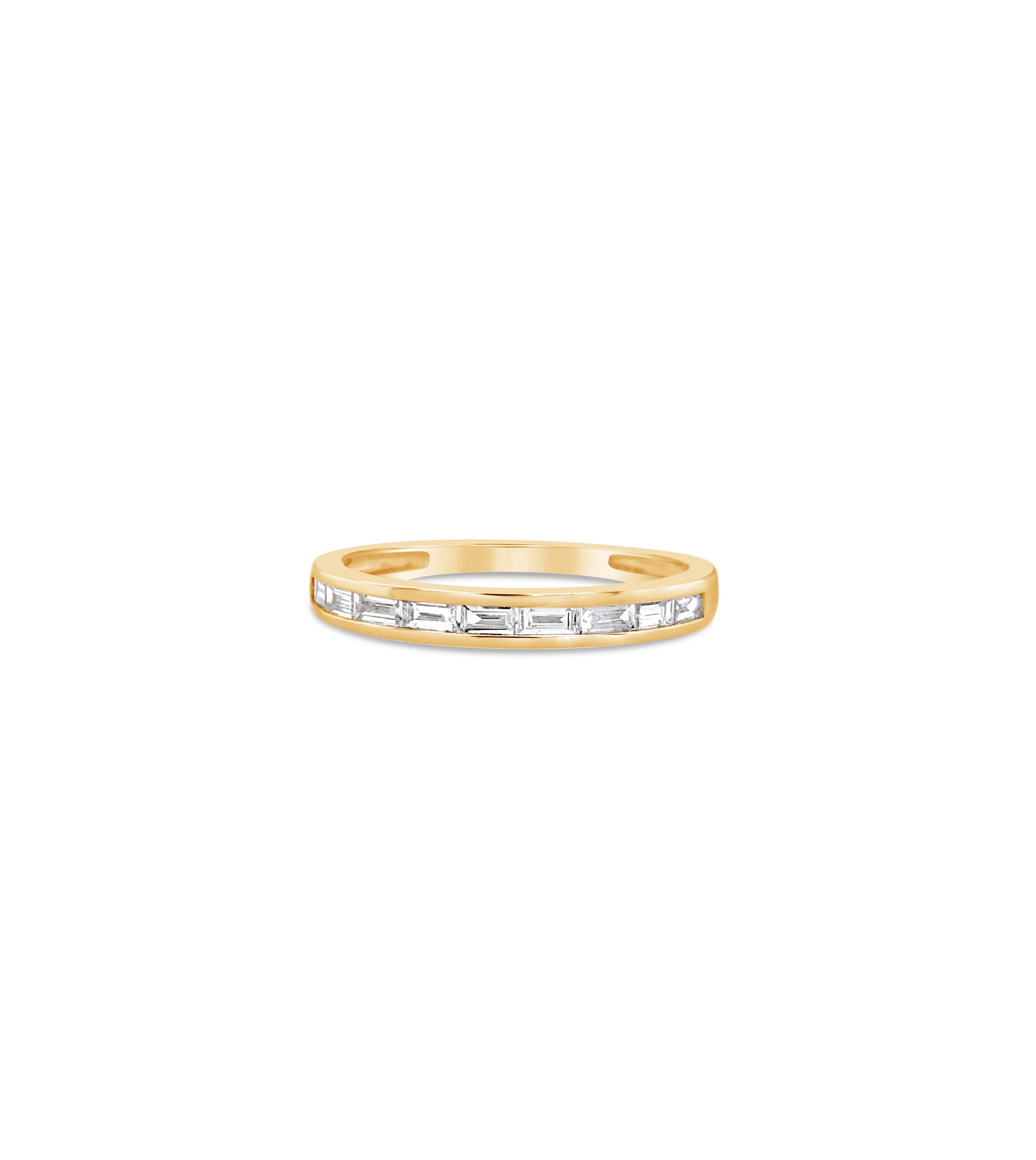 OLIVE & CHAIN Diamond Baguette Channel Set Band - Yellow Gold, 5.0