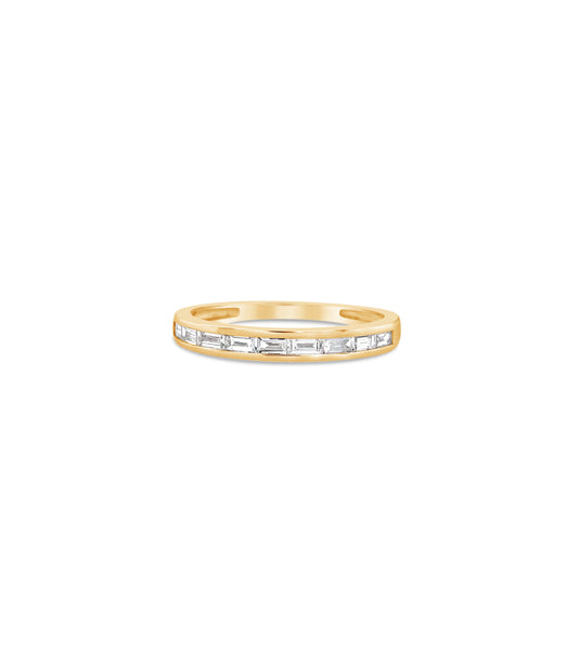 OLIVE & CHAIN Diamond Baguette Channel Set Band - Yellow Gold, 5.0