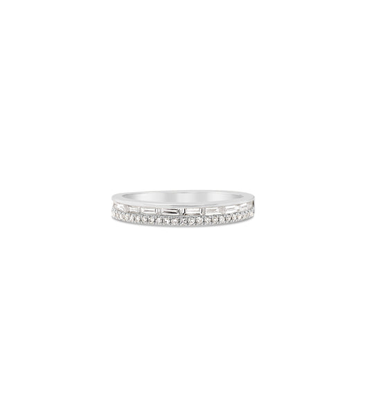 OLIVE & CHAIN Baguette & Round Diamond Band - Yellow Gold, 5.5