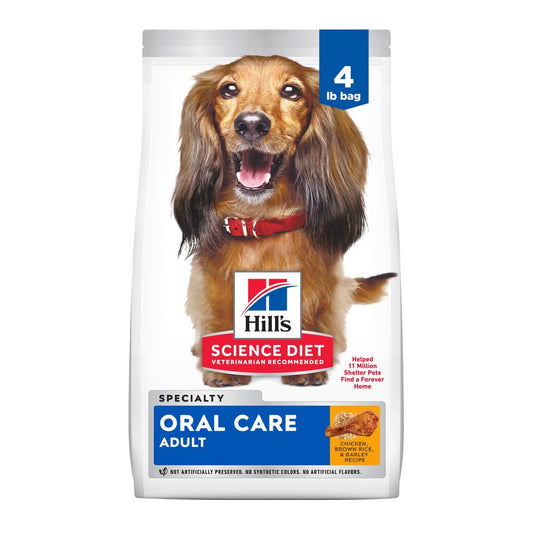 Hill's Science Diet Adult Oral Care Chicken, Rice & Barley Recipe Dry Dog Food Bag (4lb) 