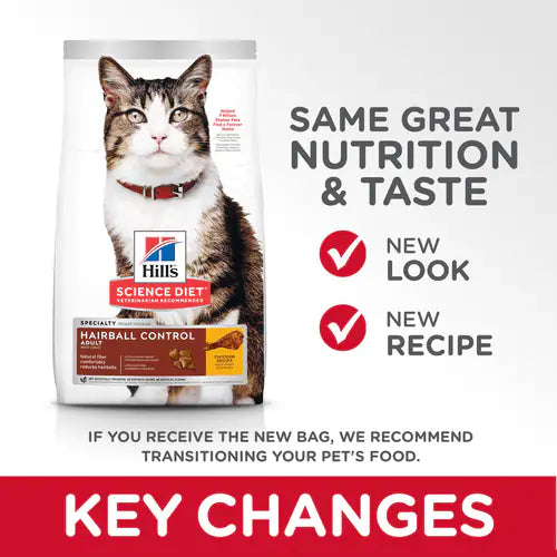 Hill's Science Diet Adult Hairball Control Chicken Recipe Dry Cat Food Bag (3.5lb) 