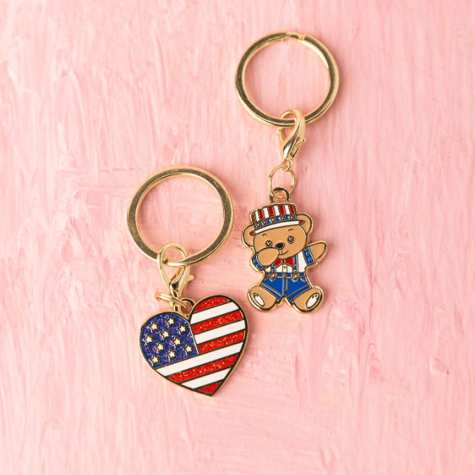 American Heart & Dabbing American Bear Pet Charm Set