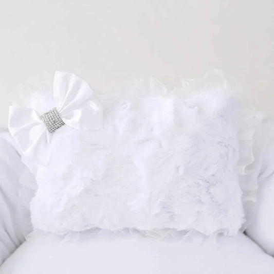 Anastasia Dog Bed Plush Satin Handmade in the USA Pet Beds