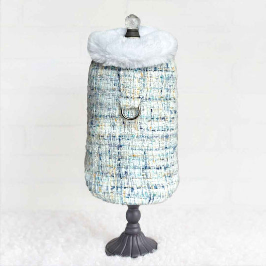 Hello Doggie Annabella Dog Coat Faux Fur Ultra - plush Handmade Handmade in the USA Harness Coat