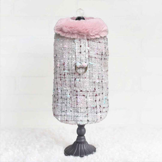 Hello Doggie Annabella Dog Coat Faux Fur Ultra - plush Handmade Handmade in the USA Harness Coat