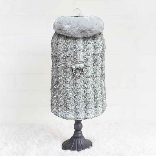 Hello Doggie Annabella Dog Coat Faux Fur Ultra - plush Handmade Handmade in the USA Harness