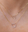 Load image into Gallery viewer, OLIVE & CHAIN Diamond Round Connector Clasp - White Gold, 15mm
