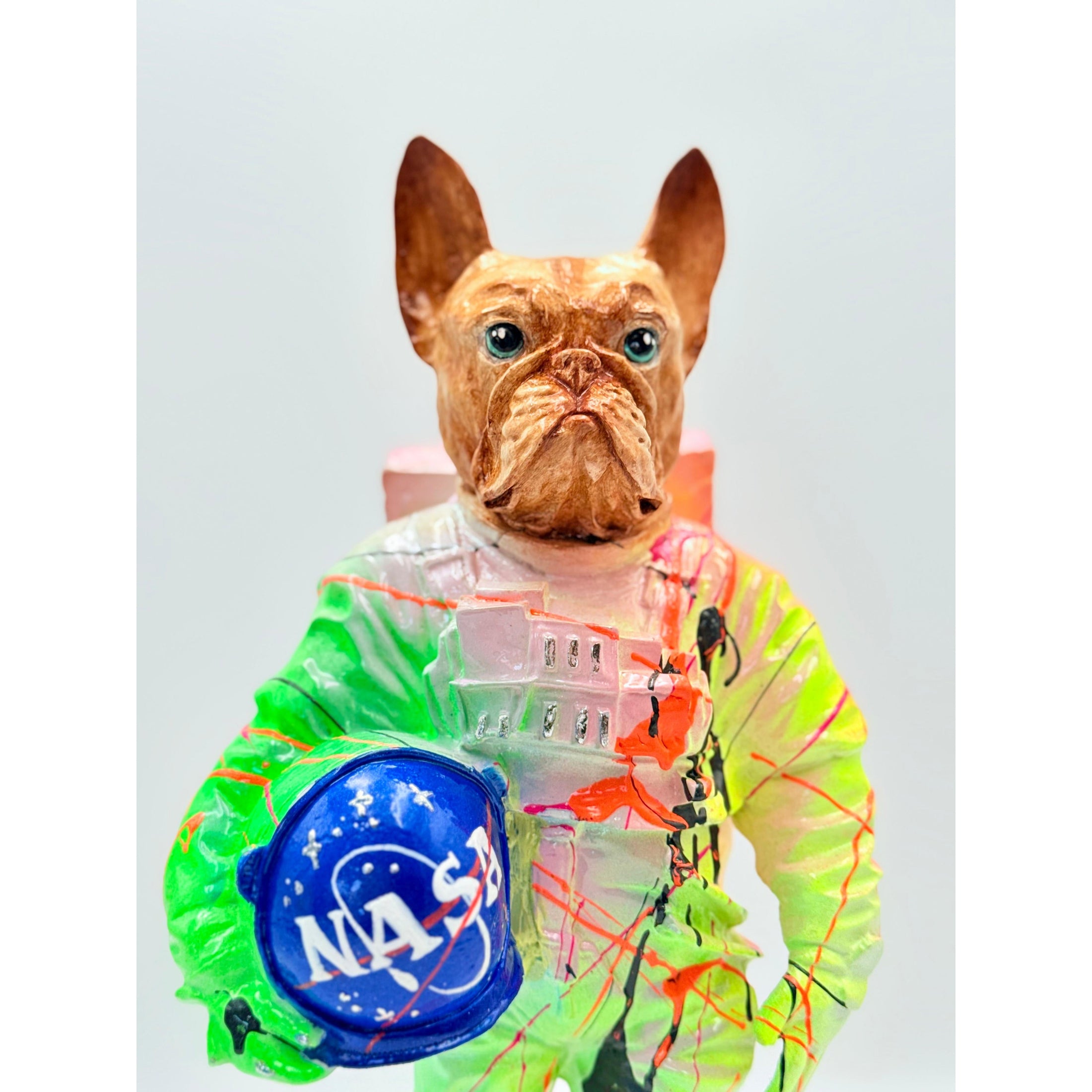 Astronaut Bulldog Sculpture - Space Pop Icon - space pop astronaut bulldog sculpture, luxury sculpture, product image 3