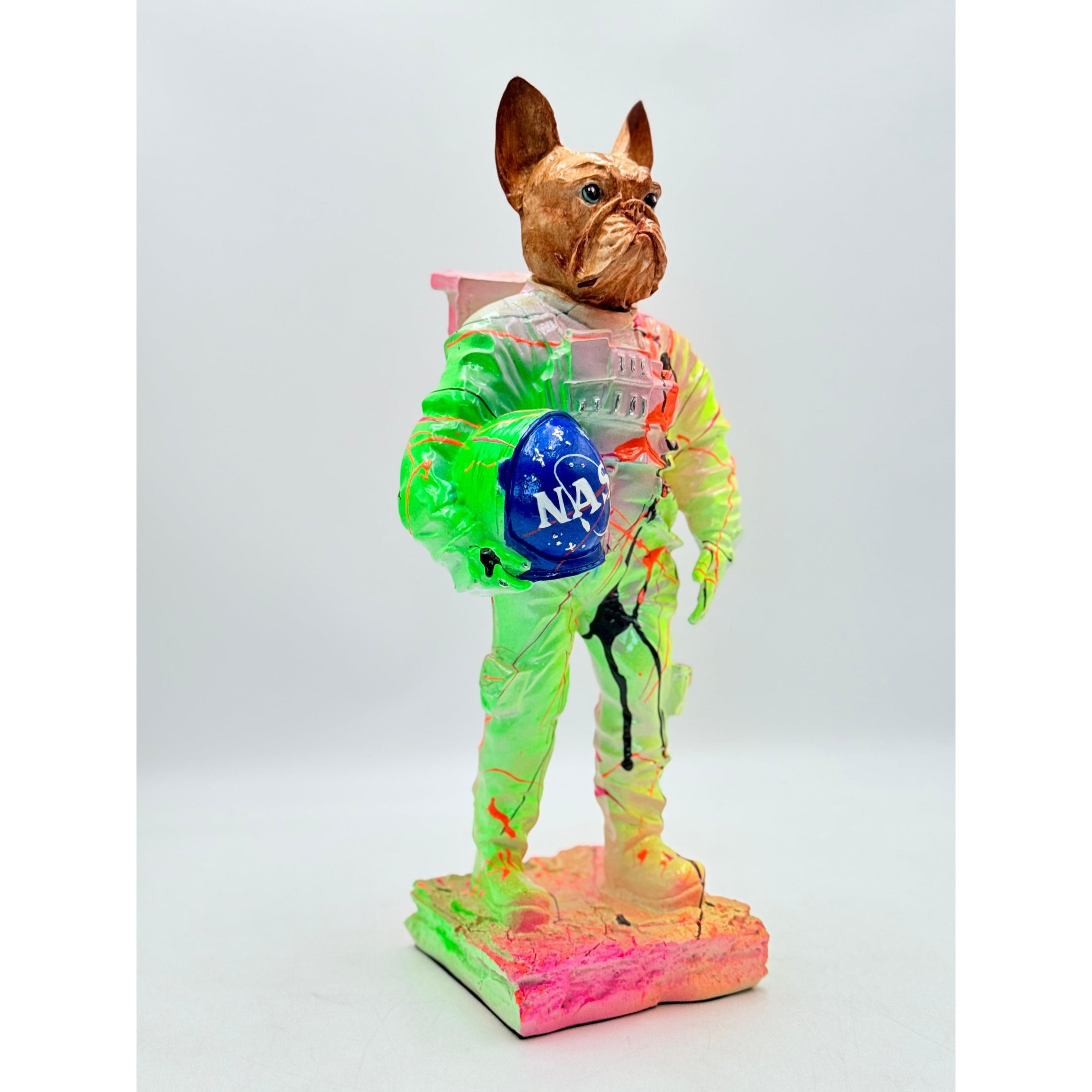 Astronaut Bulldog Sculpture - Space Pop Icon - space pop astronaut bulldog sculpture, luxury sculpture, product image 4