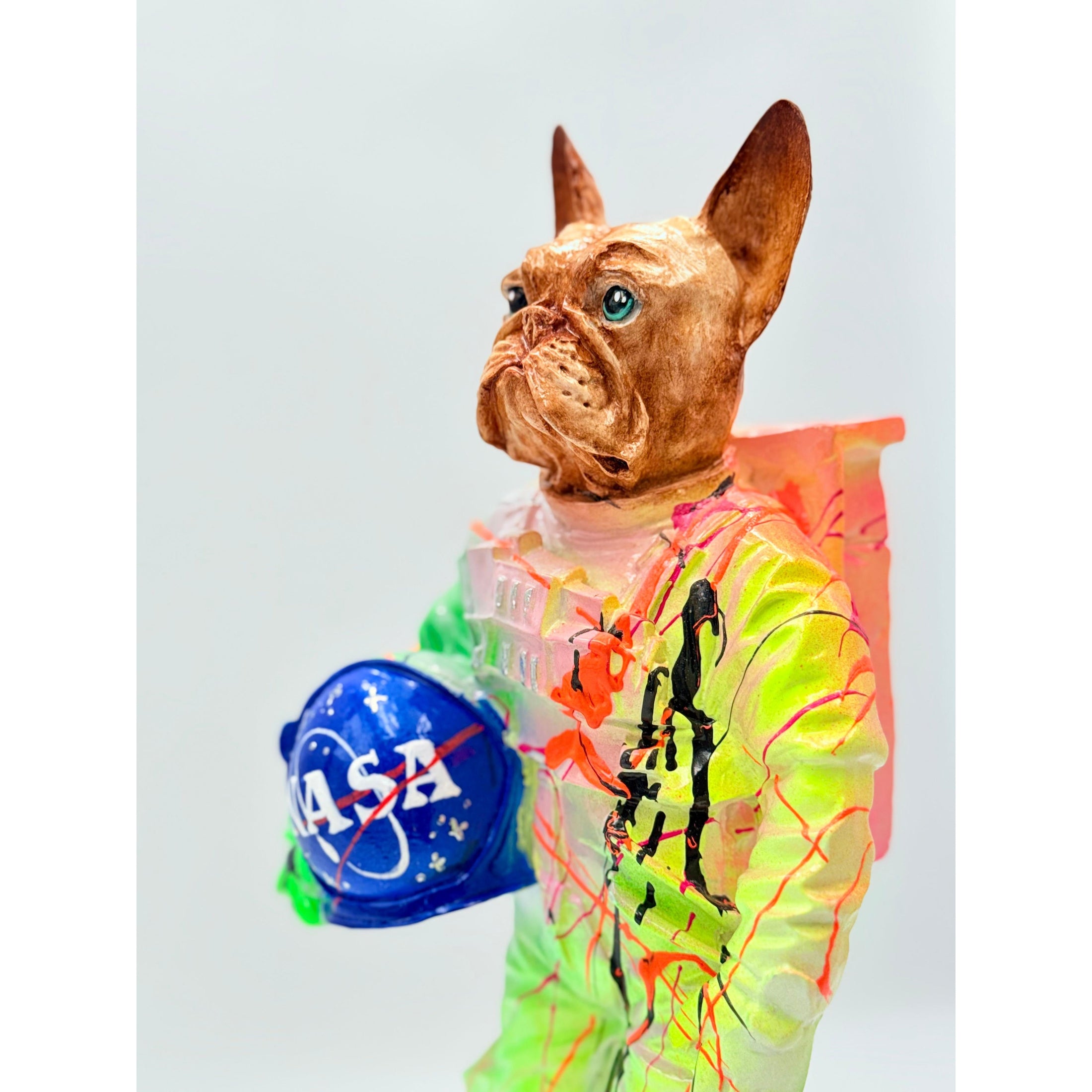 Astronaut Bulldog Sculpture - Space Pop Icon - space pop astronaut bulldog sculpture, luxury sculpture, product image 6