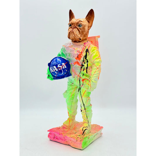 Astronaut Bulldog Sculpture - Space Pop Icon - space pop astronaut bulldog sculpture, luxury sculpture, product image 2