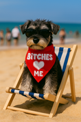 Load image into Gallery viewer, Parisian Pet 'Bitches Love Me' Bandana - Stylish, Comfortable, Trendy Red Bandana for Dogs & Cats, Fun Pet Fashion Accessory
