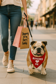 Parisian Pet 'Bitches Love Me' Bandana - Stylish, Comfortable, Trendy Red Bandana for Dogs & Cats, Fun Pet Fashion Accessory