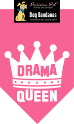 Parisian Pet 'Drama Queen' Bandana for Dogs & Cats - Fashionable, Comfortable, Fun Pink Dog & Cat Bandana, Trendy Pet Accessory