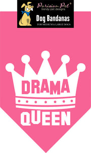 Parisian Pet 'Drama Queen' Bandana for Dogs & Cats - Fashionable, Comfortable, Fun Pink Dog & Cat Bandana, Trendy Pet Accessory