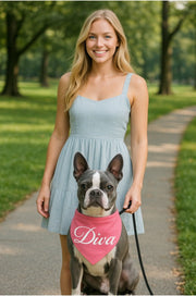 Parisian Pet 'Diva' Bandana for Dogs & Cats - Stylish, Comfortable, Pink Fashionable Dog Bandana, Trendy Pet Accessory