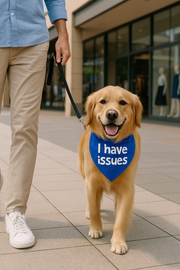 Parisian Pet 'I Have Issues' Bandana for Dogs & Cats - Fun, Comfortable, Blue Fashion Accessory