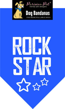 Parisian Pet 'Rock Star' Bandana for Dogs & Cats - Fashionable, Comfortable Blue Pet Bandana for Trendy Pets