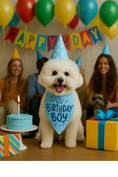 Load image into Gallery viewer, Parisian Pet 'Birthday Boy' Dog Bandana – Happy Birthday Pet Outfit, Fun Party Scarf for Dogs & Cats, Stylish & Comfy Celebration Clothing, Blue
