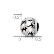 Sterling Silver Cutout Dog Silhouette Bead Charm