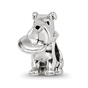 Sterling Silver Frisbee Dog Bead Charm
