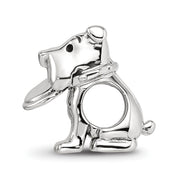 Sterling Silver Frisbee Dog Bead Charm